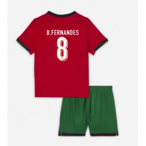 Portugal Bruno Fernandes #8 Hemmaställ Barn EM 2024 Kortärmad (+ Korta byxor)